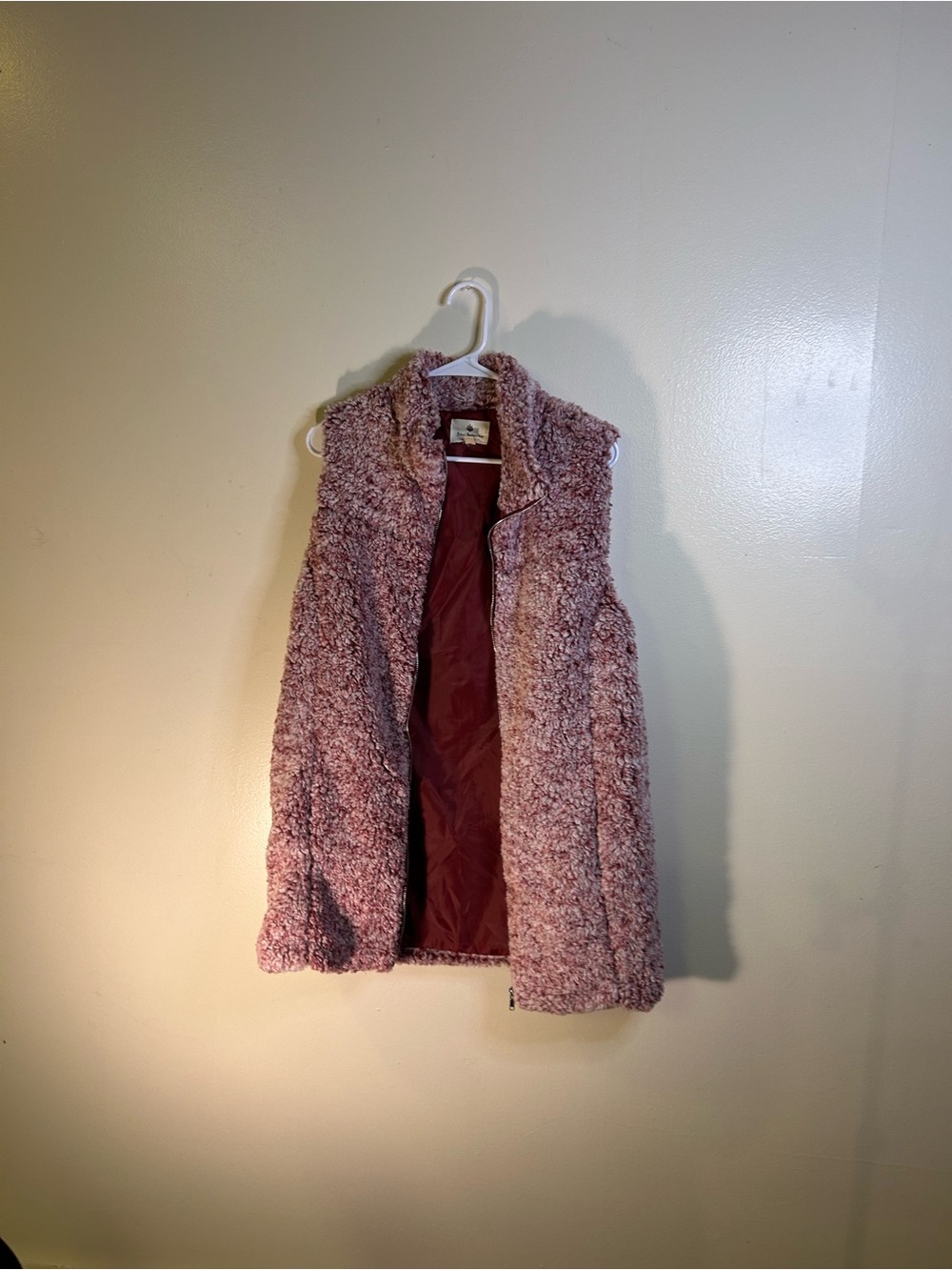 Plush Sherpa Vest in Dusty Rose - Women's Cozy Jacket